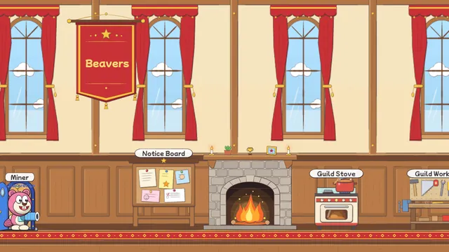 The Beavers guild hall, with the guild's banner